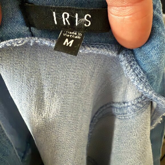 Denim Zipper-Front Sleeveless Mini Dress By Iris Medium - Picture 5 of 5